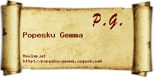 Popesku Gemma névjegykártya